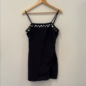 Zara Black Mini Dress with Silver Accents